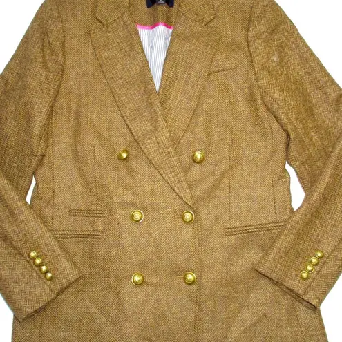J.Crew NWT  Double-breasted Blazer in Gold Herringbone English Wool Jacket 8