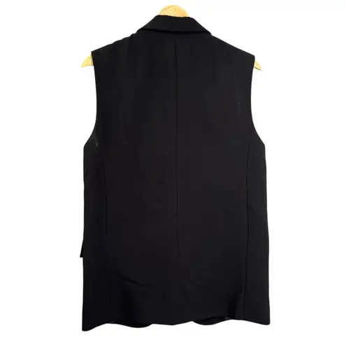 MNG Women Black Sleeveless Lapel Blazer Vest Oversized Size S