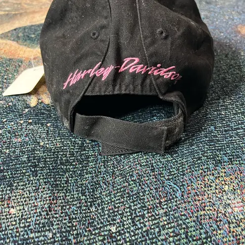 Harley‑Davidson Women’s Black & Pink Adjustable Hat Velcro Strapped Streetwear