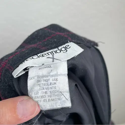 Breckenridge Vintage Breckinridge Wool Plaid Skirt Dark Grey Red Union Made in USA 5-6