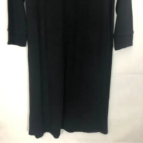 Tahari Sweater Dress Womens Medium Wool Blend Double Breasted Midi Old Money Black