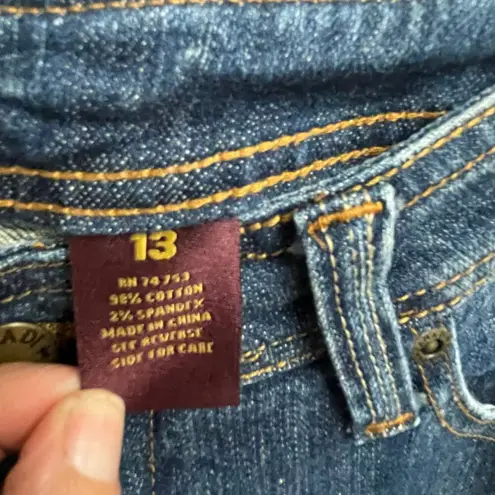 Zana Di Vintage Flare Jeans Size 13 Embroidered Pockets Bootcut Y2K Dark Wash