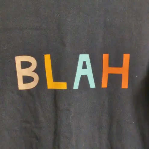 Castle Black Blah Graphic Multicolored Print Crewneck Casual Sweatshirt M Size M