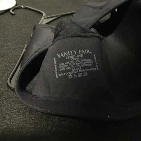Vanity Fair Vanity Black Full Coverage FrontClose Comfort Bra Size 44B Support EverydayWear