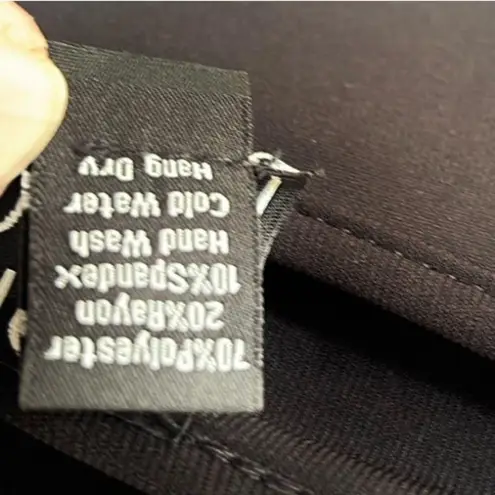 NWT Clara Sun Woo Faux Leather Sleeve Top Black Generous Size XS