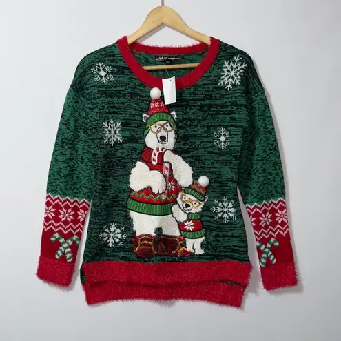U.S sweaters Green Polar Bear Sequin Christmas sweater women’s size small Red