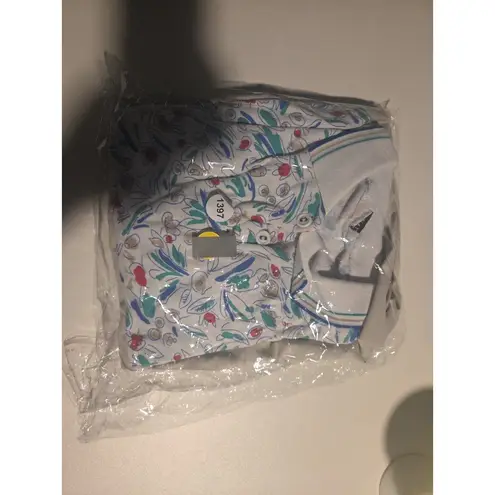 Cricket Lane Floral Polo Shirt & Khaki Pants Set, Women's XL Golf Set, Vintage White Size M