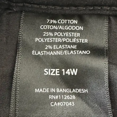 Tahari Kelly black mid rise slimming skinny jeans, size 14W minimalist preppy