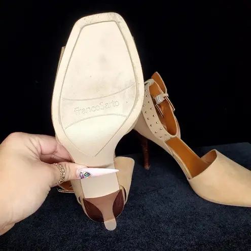 Franco Sarto  Camel Pepita Suede Heels