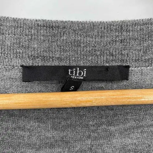 Tibi Cardigan Sweater Womens Small Gray Blue Fuzzy Knit Pockets Button Front - Image 8