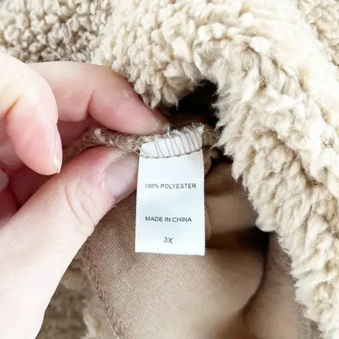 Koolaburra by Ugg Brushed Back Sherpa Fleece Pullover Jacket in Tan 3X