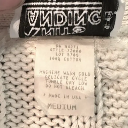 Knits Landing | M | VINTAGE 80's Cream Cable Knit Long Line Cardigan Sweater Size M