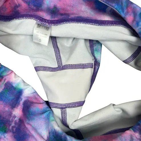FLEO Limited Edition Tie Dye Shimmy Shimmer Low Rise Contour Shorts Athletic Purple