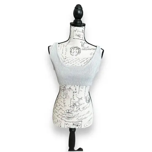 We Wore What New Scoop Pull On Bra Top Chunky Cozy Stitch Light Gray XL NWT