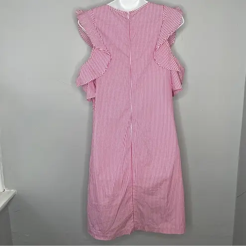 J. McLaughlin Dress Womens Size Small Striped Summer Ruffle Feminine Date Brunch