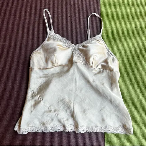 Cream Lace Trim Cami Gold Size M