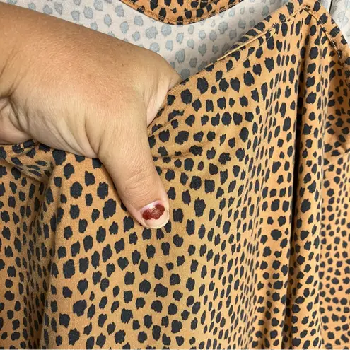 Lates cami tank top & shorts pajama set tan with black dots women’s size large Brown