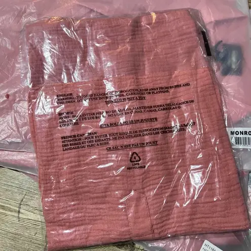 NWT Monrow Organic Gauze Sleeveless Cotton Top Faded Coral Size XS Gauzy Pink