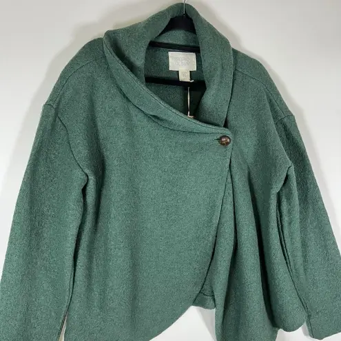 Sigrid Olsen Womens XL Cardigan Sweater Green Button NWT Wool Blend Boho