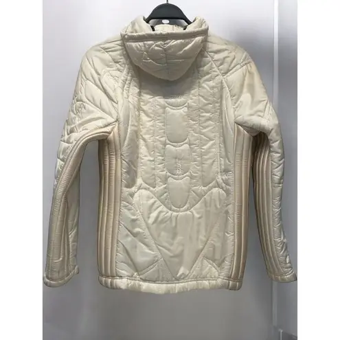 Jean Paul Gaultier 90s vintage Ivory quilted Hooded jacket Size Small