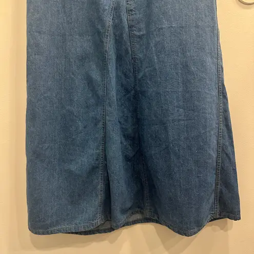 VTG 70s Landlubber Denim Maxi Skirt High Waist Cottage Hippie Retro Boho Medium Blue
