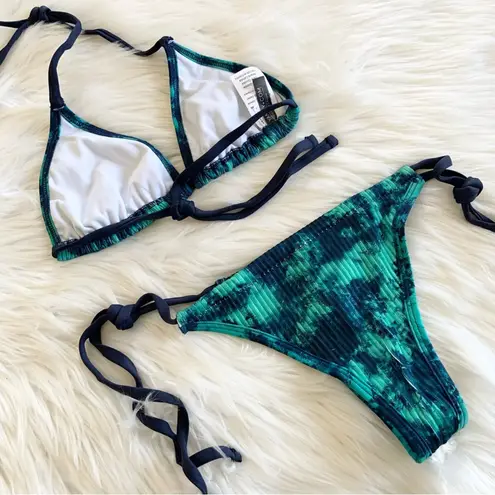 Yandy Two Piece Blue Tie Dye Bikini Set Adjustable Small/Medium NEW WITH TAGS