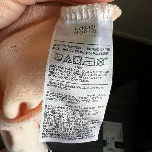 Old Navy Peach Ribbed Baby Tee Crop Top Cottagecore Minimalist Soft Girl‎ Small