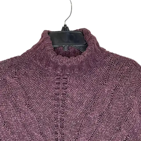 Matilda Jane Turtleneck Sweater Dress Size Small Purple Pink Open & Cable Knit