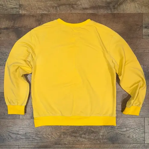 Yellow Crewneck Sweatshirt With Rose Patch Size undefined