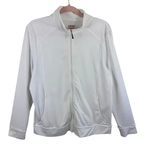 IZOD Perform X Movement Cool-FX White Full ZIp Athletic Jacket Women's Size XL