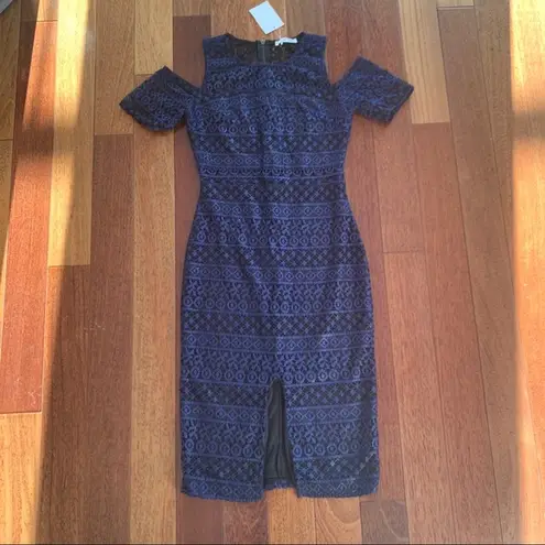 Just Me 🆕  | Navy Blue Lace Slit Dress Cutout