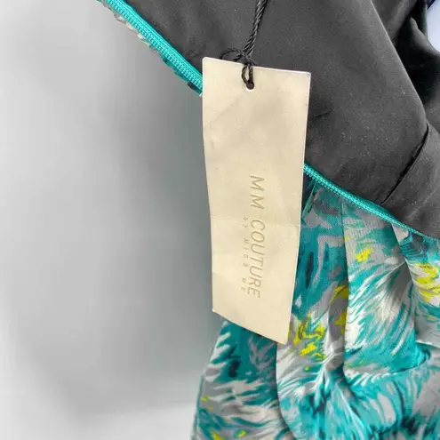 MM Couture Miss Me Mini Dress Womens Small Green Gathered Lined NEW