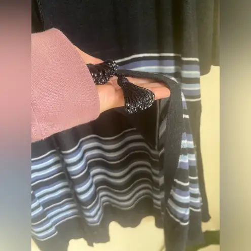 J Jill Cardigan Womens Size Large L Blue Striped Linen Blend Sweater NWT