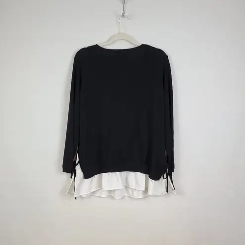 Terra & Sky Pullover Sweater Long Sleeve V-Neck 14W