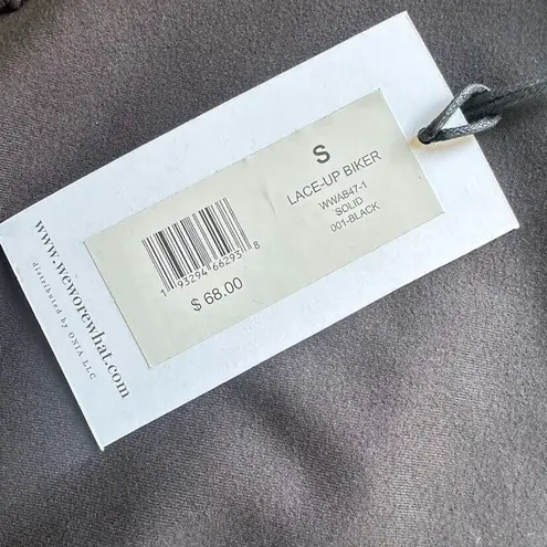 We Wore What Lace-Up Biker Short Black Athleisure Size Small 6" Athletic Active