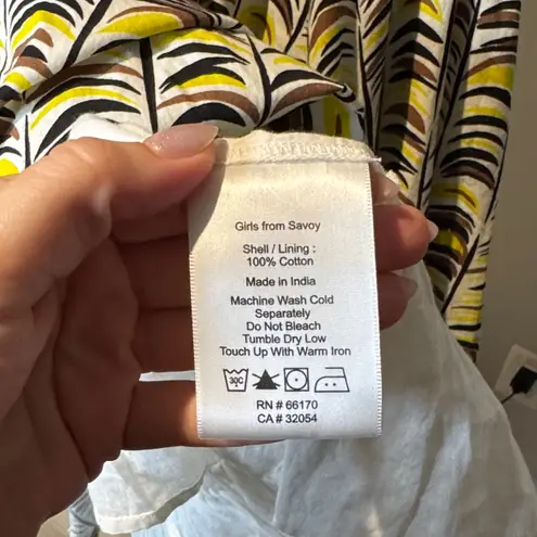 Anthropologie “girls from savory Stylish Black and Yellow double linedMidi Dress Size 4