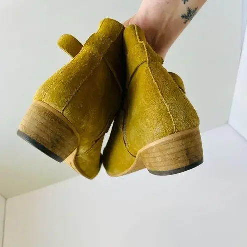 Rebels Mustard Yellow Brett Genuine Suede Zipper Ankle Heeled Boot 8