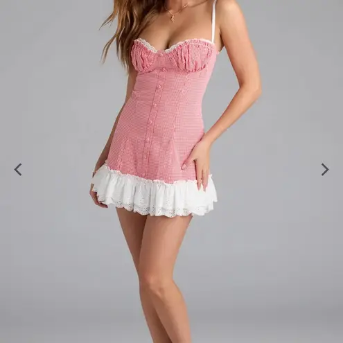 Red and White Gingham Dress