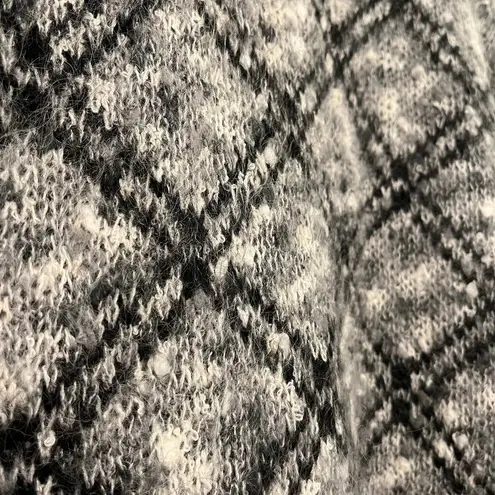 Vintage Mohair Wool Chunky Knit Grandpa Cardigan Sweater Black White Size Small