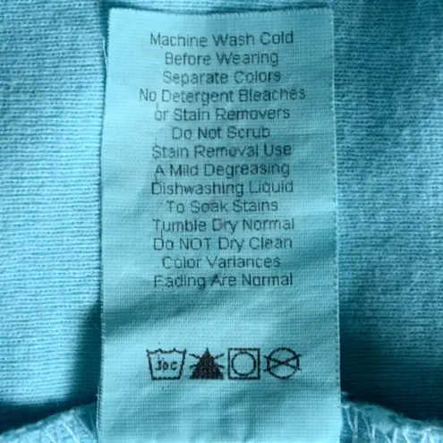 Fresh Produce NWT ABSTRACT FLOWER BABY RIB, CLEAR WATER AQUA TOP, SIZE MEDIUM