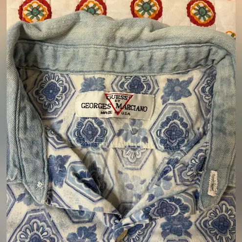 Guess by Marciano Vintage 80s Guess by Georges Marciano Floral Jean Vest Size Large