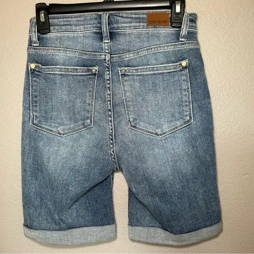 Judy Blue high rise bermuda cuffed midi denim shorts women’s size small