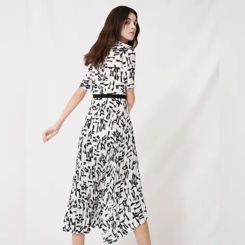 Maje Rosyla graphic pleated midi dress