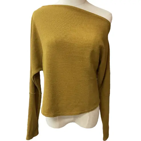 House of Harlow House of Harlow 1960 Off Shoulder Long Sleeve Waffle Knit Top Pullover Size M