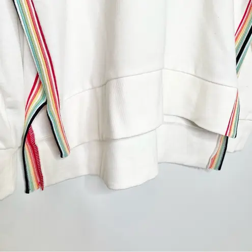 525 America Rainbow Stripe Sweatshirt in Bleach White Multi