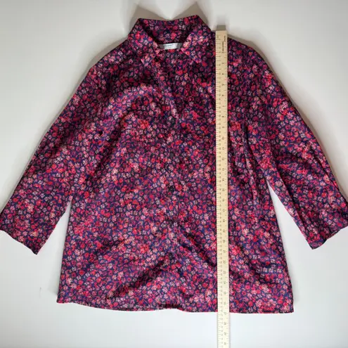 Foxcroft Piper Floral Button Down Shirt Size 8 Beach Blossoms Non Iron Cottage - Image 7