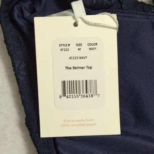 ANDIE Belmar Top Navy Blue Bikini Triangle Swimwear Bathing Suit Twisted M New