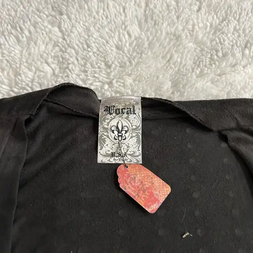 Vocal NWT USA Womens Black Microsuede Duster Vest Boho Hippie Gothic Sz Small