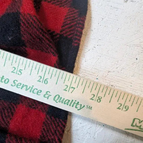LLBean Red Black Buffalo Plaid Flannel Shirt Jacket Wool Blend Women's M Size M