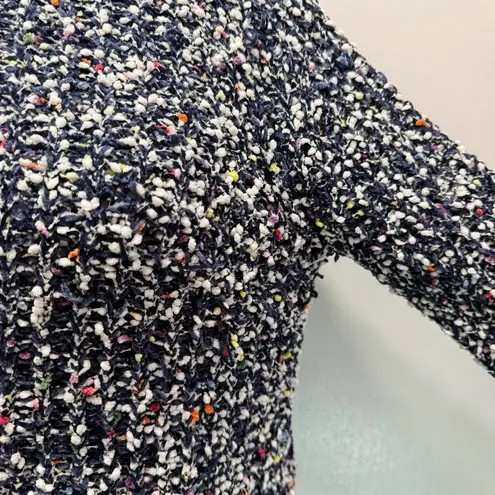 John Paul Richard Blue Confetti Nubby Loop Chenille Mock Neck Sweater S